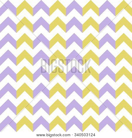 Seamless Pattern With Purple And Yellow Zigzag. Vector Illustration.