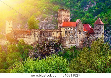 Hardegg Castle In The Thayatal Valley - Lower Austria At Spring Time.
