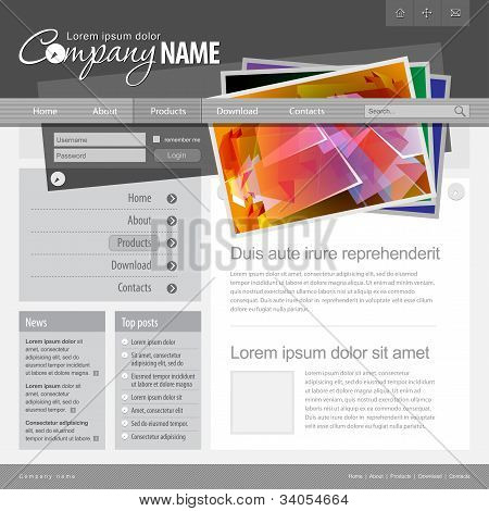 회색 웹사이트 템플릿 960 그리드입니다.