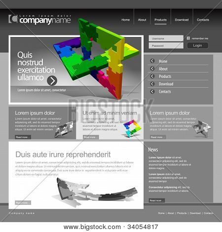 회색 웹사이트 템플릿 960 그리드입니다.