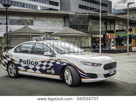 Canberra, Australia - Sep 3, 2018: An Australian Federal Police (afp) Car Parked On The Public Area 