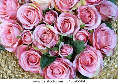 Roses.  Pink rose.  Holiday flower. Wedding. High quality silk artificial flowers