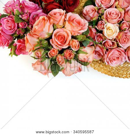 Roses.  Pink rose.  Holiday flower. Wedding. High quality silk artificial flowers