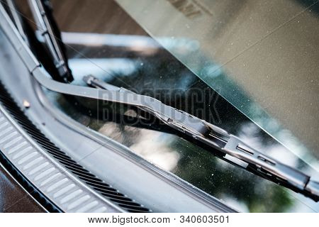 Car Windshield Wiper Close-up