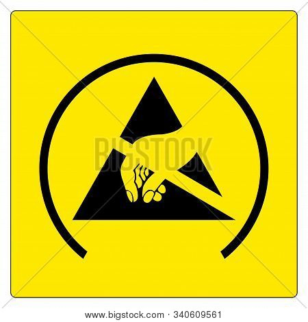 Esd Protective Area Symbol Sign, Vector Illustration, Isolated On White Background Label .eps10