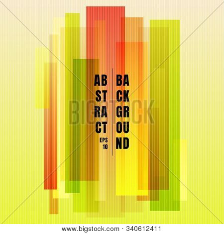 Abstract Geometric Rectangles Overlap Green And Red With Vertical Lines Pattern Texture On Gradient 