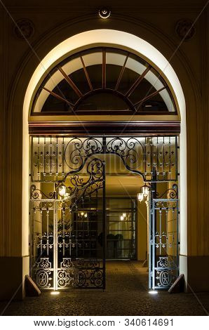 Gate To The Tenement House - Night In The Old City Of Poznan