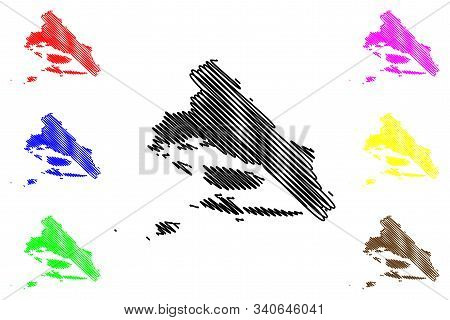 Split-dalmatia County (counties Of Croatia, Republic Of Croatia) Map Vector Illustration, Scribble S