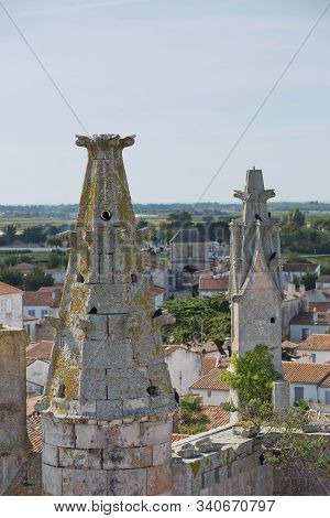 Aerial View Of Saint Martin De Re From Church Saint-martin In Ile De Re In France.