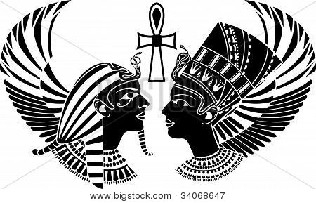 forntida Egypten kung och drottning