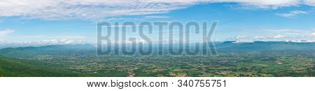 Panaroma Aerial View At Pha Hua Nak View Point In Phulanka, The National Public Park In Chaiyaphum, 