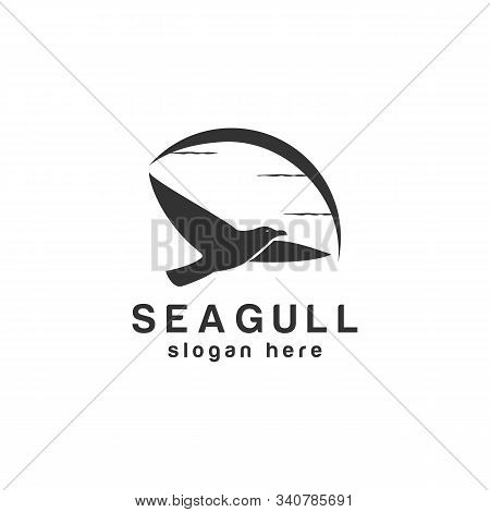 animal fly seagull bird logo design vector