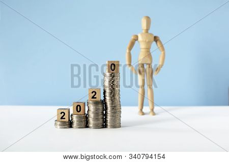 Increasing Of Coins By Investment Management. Business Concept For The Year2020.