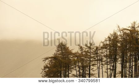 Stunning Autumn Fall Landscape View Along Valley Towards Mellbreak And Grasmoor In Lake District Wit