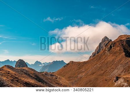 A Beautiful Sunny Autumn Day In The Alps Of Friuli Venezia-giulia, Italy