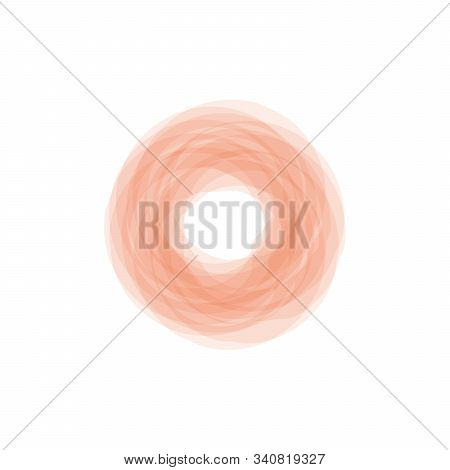 Vector Round Frame. Orange Circle Banner. Isolated On White Transparent Background. Vector Illustrat