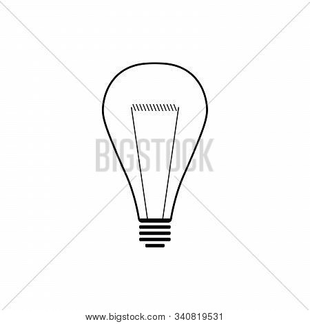 Lamp Line Icon On White Background. Vector Illustration.