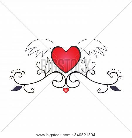 Calligraphic Valentine's Day Design Element. Stock Vector Illustration Isolated On White Background.