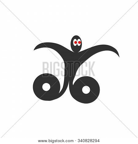 Ghost On Wheels Icon Stock Vector Illustration Isolated On