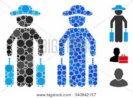 Gentleman Passenger Mosaic Of Filled Circles In Various Sizes And Shades, Based On Gentleman Passeng