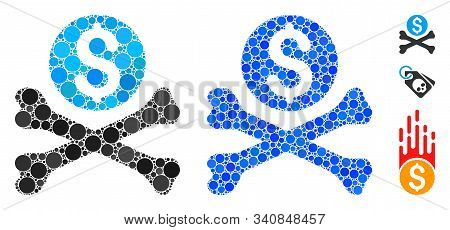 Mortal Debt Mosaic Of Filled Circles In Variable Sizes And Color Tints, Based On Mortal Debt Icon. V