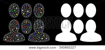 Glossy Mesh Auditory Icon With Lightspot Effect. Abstract Illuminated Model Of Auditory. Shiny Wire 