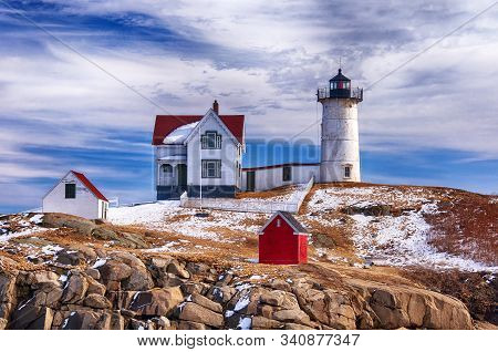 The Cape Neddick Nubble Lighthouse Is A Lighthouse In Cape Neddick, York County, Maine, United State