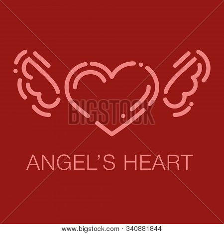 Valentines Line Icon Card On Red Background
