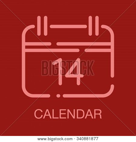 Valentines Line Icon Card On Red Background