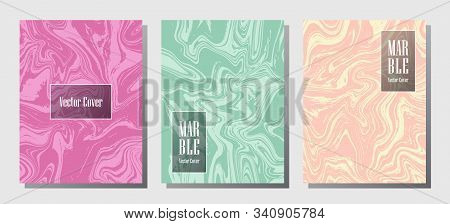 Hipster Marble Prints, Vector Cover Design Templates. Fluid Marble Stone Texture Iinteriors Fashion 