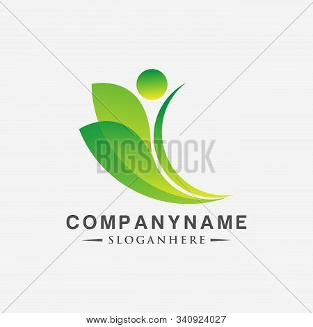 Abstract Green Leaf Logo Icon Vector Design. Plant, Nature Logo And Ecology Vector