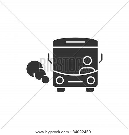 Bus Icon In Flat Style. Coach Vector Illustration On White Isolated Background. Autobus Vehicle Busi