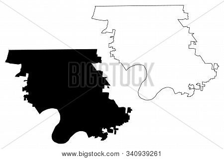 Clarksville City, Tennessee (united States Cities, United States Of America, Usa City) Map Vector Il