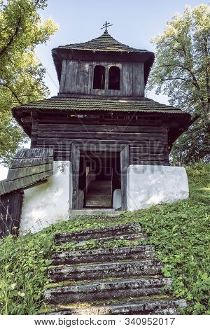 Wooden Articular Church Of Lestiny, Slovak Republic. Architectural Theme. Travel Destination.