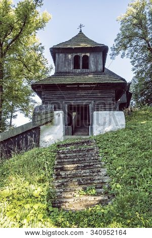 Wooden Articular Church Of Lestiny, Slovak Republic. Architectural Theme. Travel Destination.