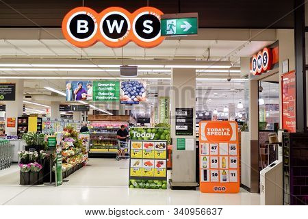 Sydney, Australia - 2019-10-24. Bws, Or Beer Wine Spirits, Is A Bottle Shop Chain Owned By Supermark