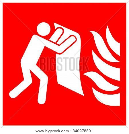 Fire Blanket Symbol Sign, Vector Illustration, Isolate On White Background Label. Eps10