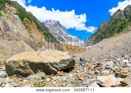 Caucasus Mountains On The Border Of Russia And Georgia. Chalaat Pass And Very Beautiful View Of The 