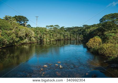 Crystal Clear Water On A Creek Running Through Forest At The Aparados Da Serra National Park Near Ca