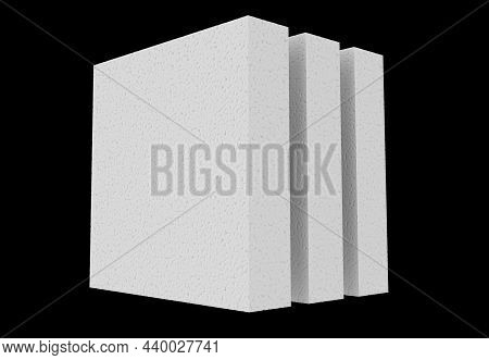 Styrofoam Sheats Stacked On White Backkground - 3d Illustration