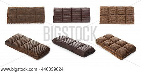 Set With Hematogen Bars On White Background. Banner Design