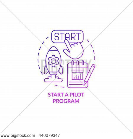 Initiate A Pilot Program Concept Icon. Research New Technology. Launch Short Time Project. Short Per