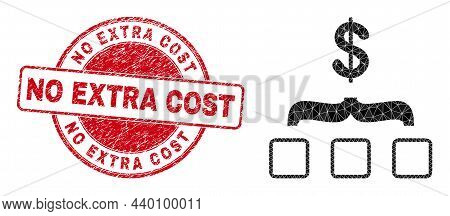 Lowpoly Triangulated Dollar Aggregation Icon Illustration With No Extra Cost Textured Stamp Seal. Re