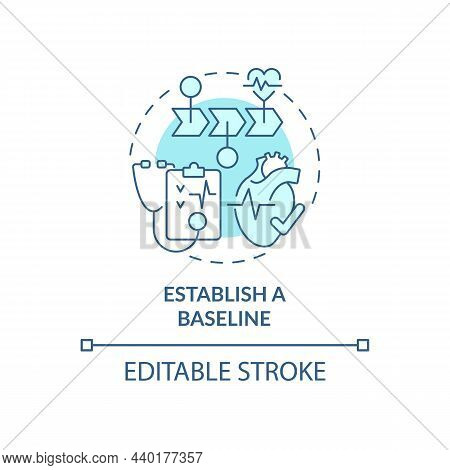 Establish Baseline Blue Concept Icon. Annual Checkups Reason Abstract Idea Thin Line Illustration. P