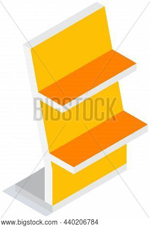 Trading Equipment Empty Shelves For Goods. Store Furniture Vector Illustration With Free Space For P