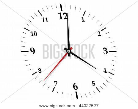 Orologio bianco su sfondo bianco