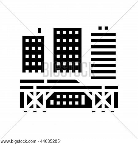 Metro Tram Electric Train Transport Station Glyph Icon Vector. Metro Tram Electric Train Transport S