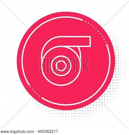 White Line Scotch Tape Icon Isolated On White Background. Roll Adhesive Tape. Insulating Tape. Red C