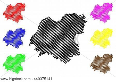 Bikaner District (rajasthan State, Republic Of India) Map Vector Illustration, Scribble Sketch Bikan