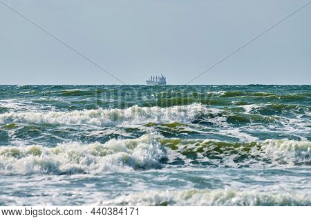 Unloaded Container Cargo Ship, Import Export Business Trade Logistic And Transportation, Container C
